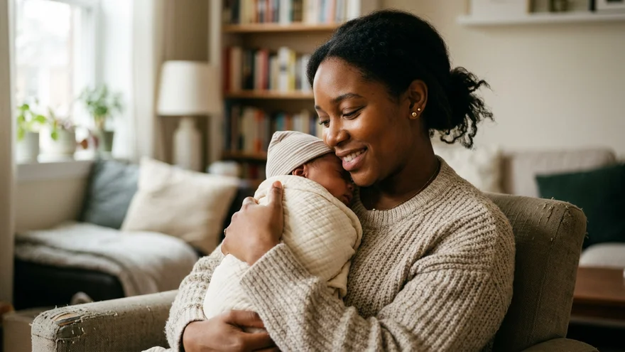 Mother holding her baby—WIC supports women, infants, and young children